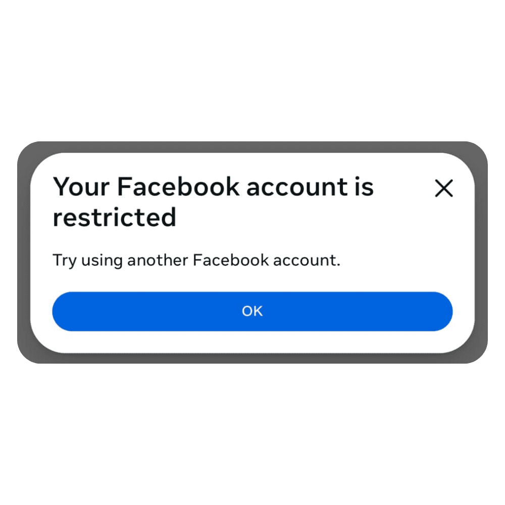 facebook account restricted error